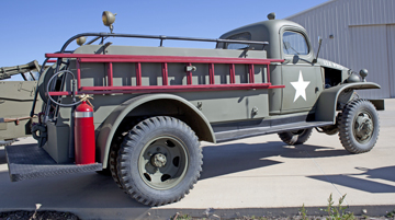 A World War II Firetruck on site.