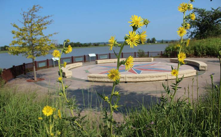 Compass rosette acting as a memoir of Lewis and Clark