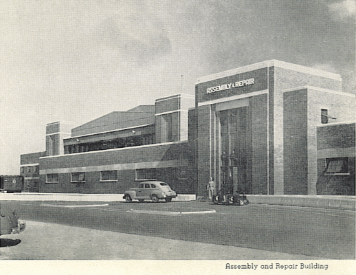 This is the original Assembly and Repair building in 1944, which is now called the Fleet Readiness Center.