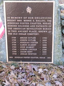 Stone placed at the entrance that honors 8 men who served during the Revolutionary War