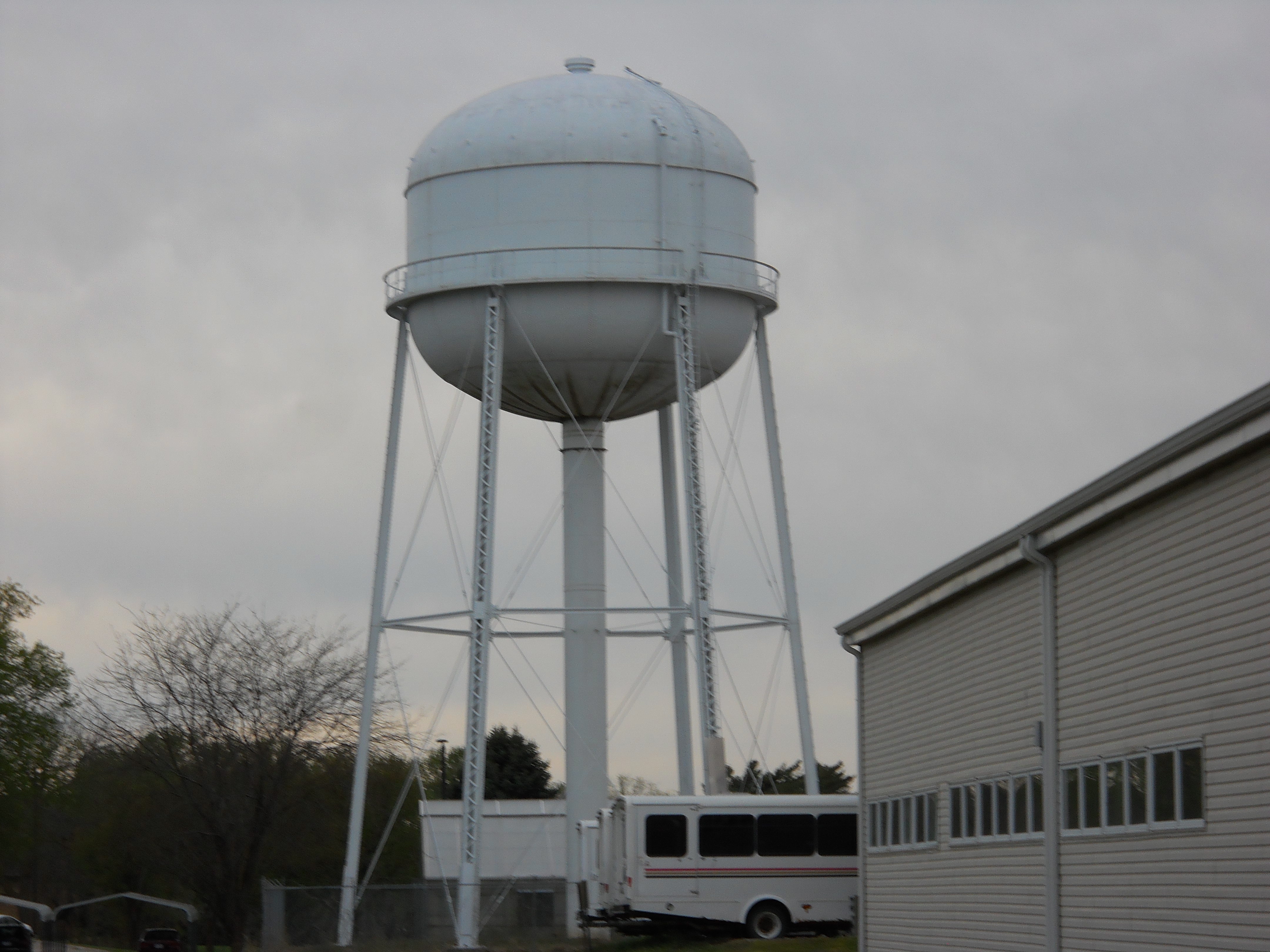 Campus water tower.