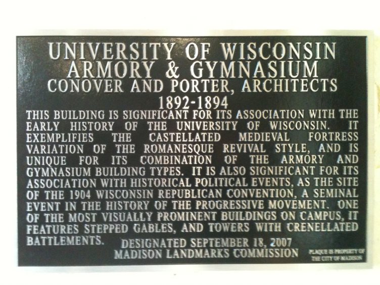 Red Gym Historical Plaque
