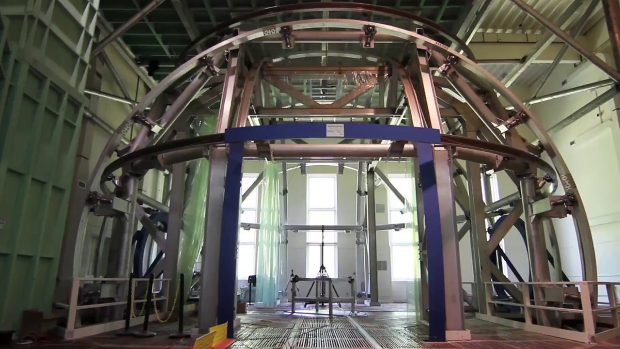 The 42-foot diameter Braunbek coil system which can negate the earth's magnetic field.