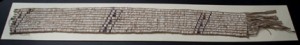 A wampum belt from the Treaty of Greenville, on display at the museum. This belt was used as a symbol of peace, as Tecumseh gave it to William Henry Harrison.