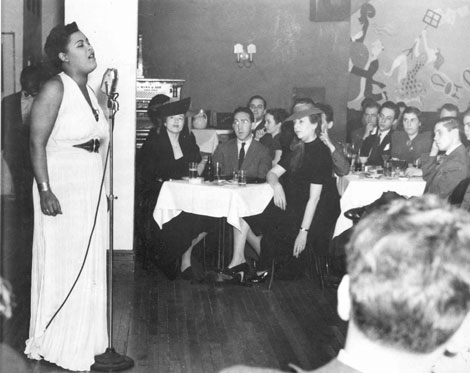 Billie Holiday performing at Cafe Society
