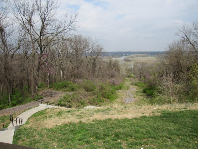 View from the overlook. The bulk of the townsite ruins are located to the left.