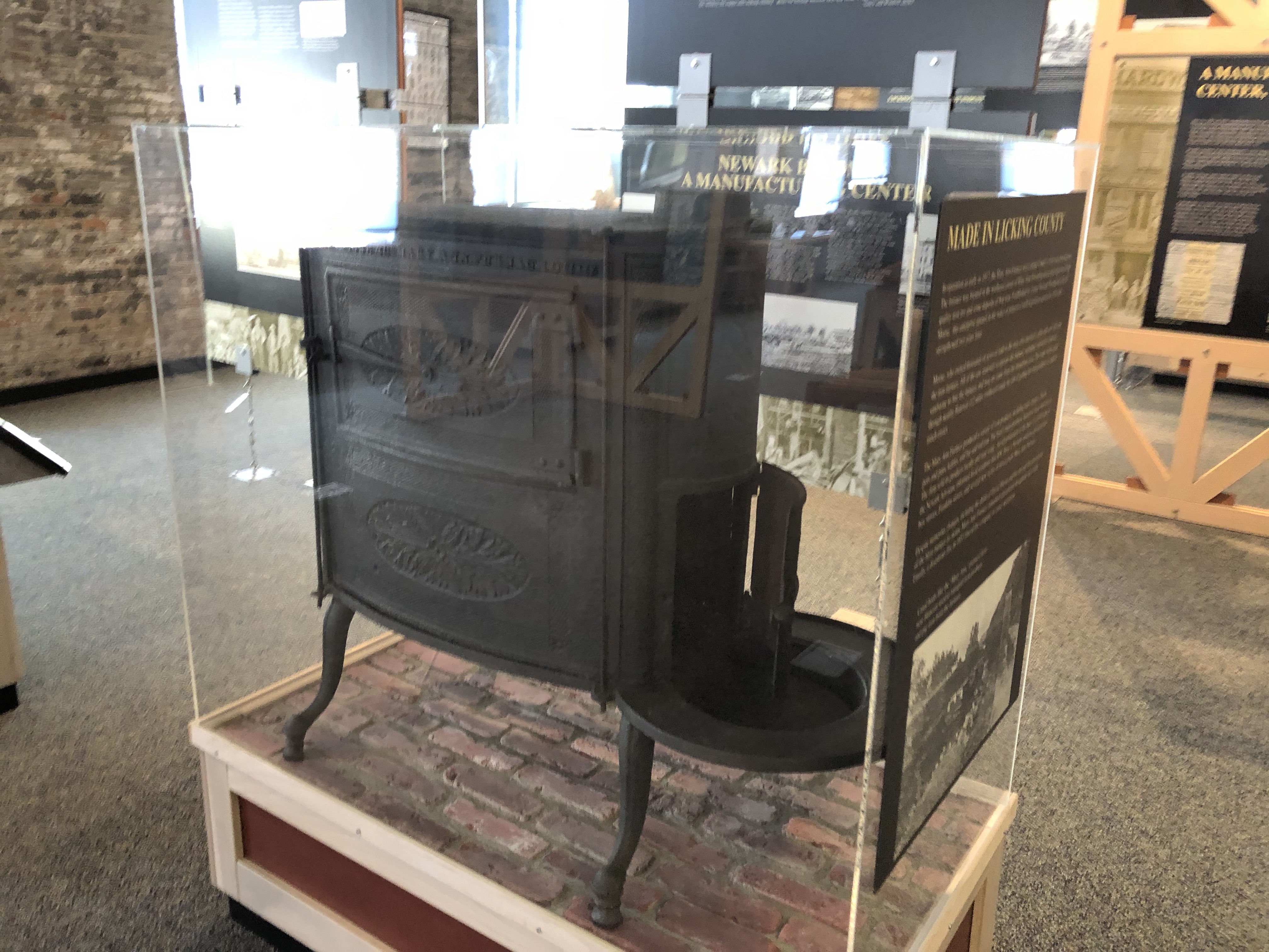 This stove was manufactured at the Mary Ann Furnace, Licking County's earliest factory.