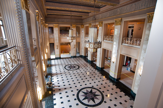 The Grand Lobby of the Peabody Opera House. Image obtained from yogawithdonnarae.com.