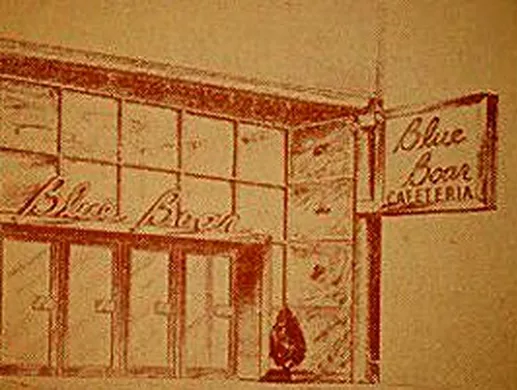 Blue Boar drawn advertisement