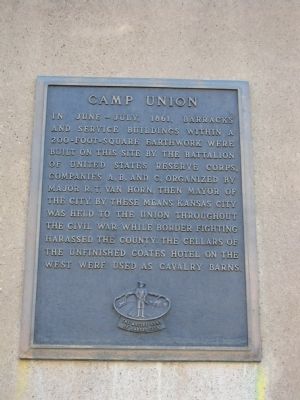 The marker was dedicated by the Native Sons and Daughters of Kansas City in 1987.