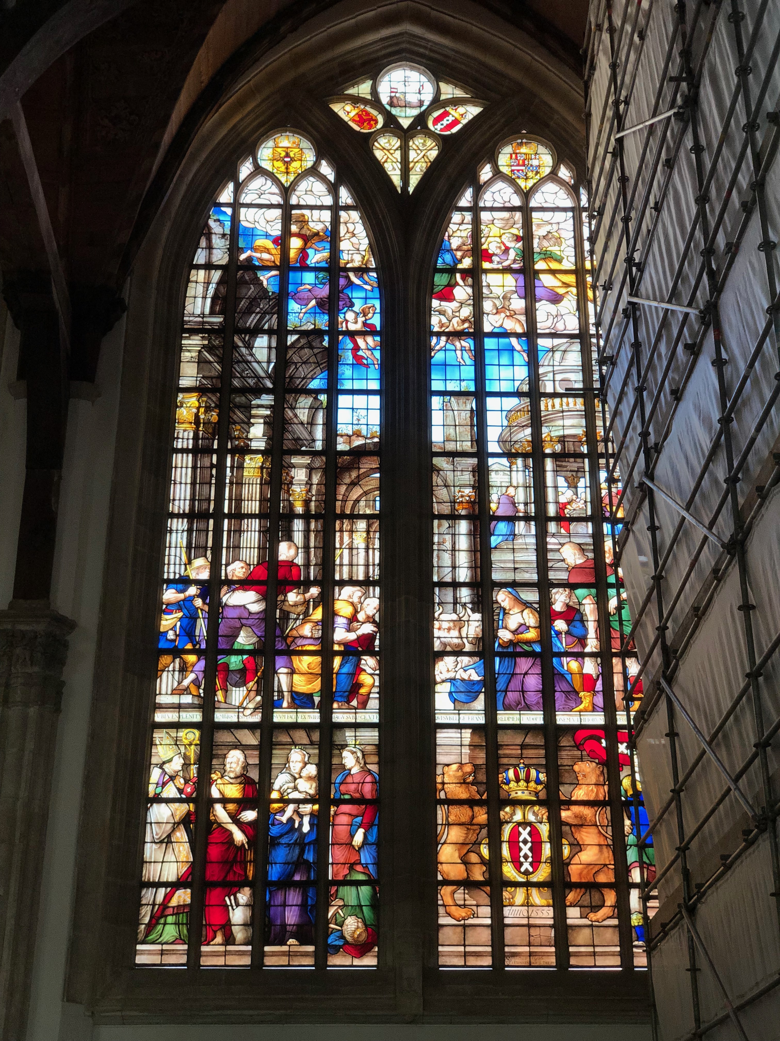 One of the many stained glass windows that miraculously survived the Reformation