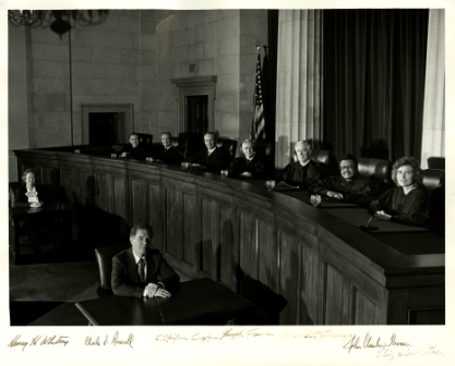 Elizabeth Bermingham Lacy sitting with the Supreme Court of Virginia, photograph courtesy of Elizabeth Lacy.