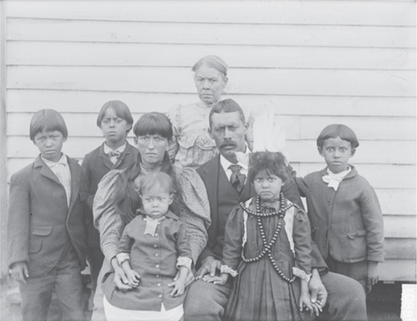 Family of George Major Cook, Oct. 1899, created by De Lancey W. Gill, NAA INV 06196100 OPPS NEG 00880, Glass Negatives of Indians (Collected by Bureau of American Ethnology), National Anthropological Archives, Smithsonian Institution.