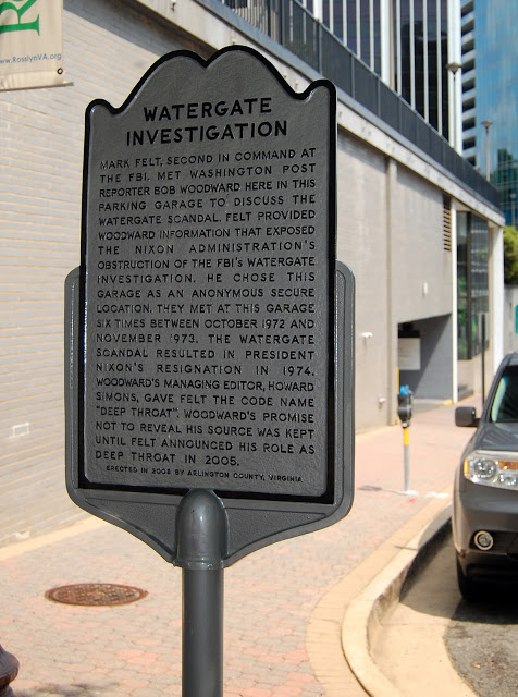 This historical marker was dedicated in 2011, six years after Felt revealed his identity and the location of his secret meetings with the Washington Post.