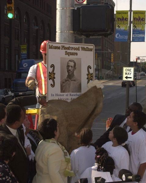 This shows the unveiling of the sign.