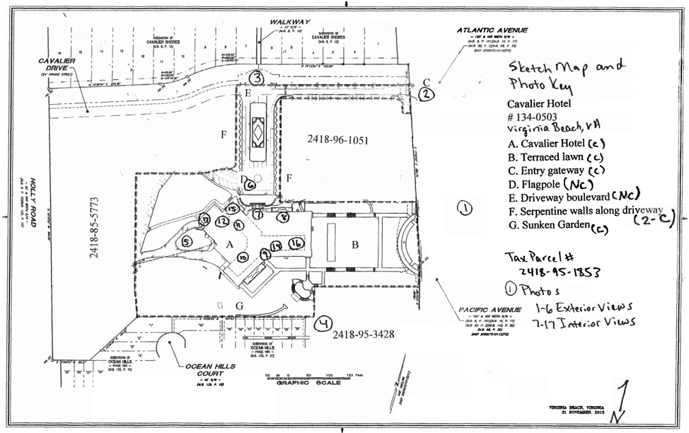 Sketch of plans for the Cavalier Hotel.