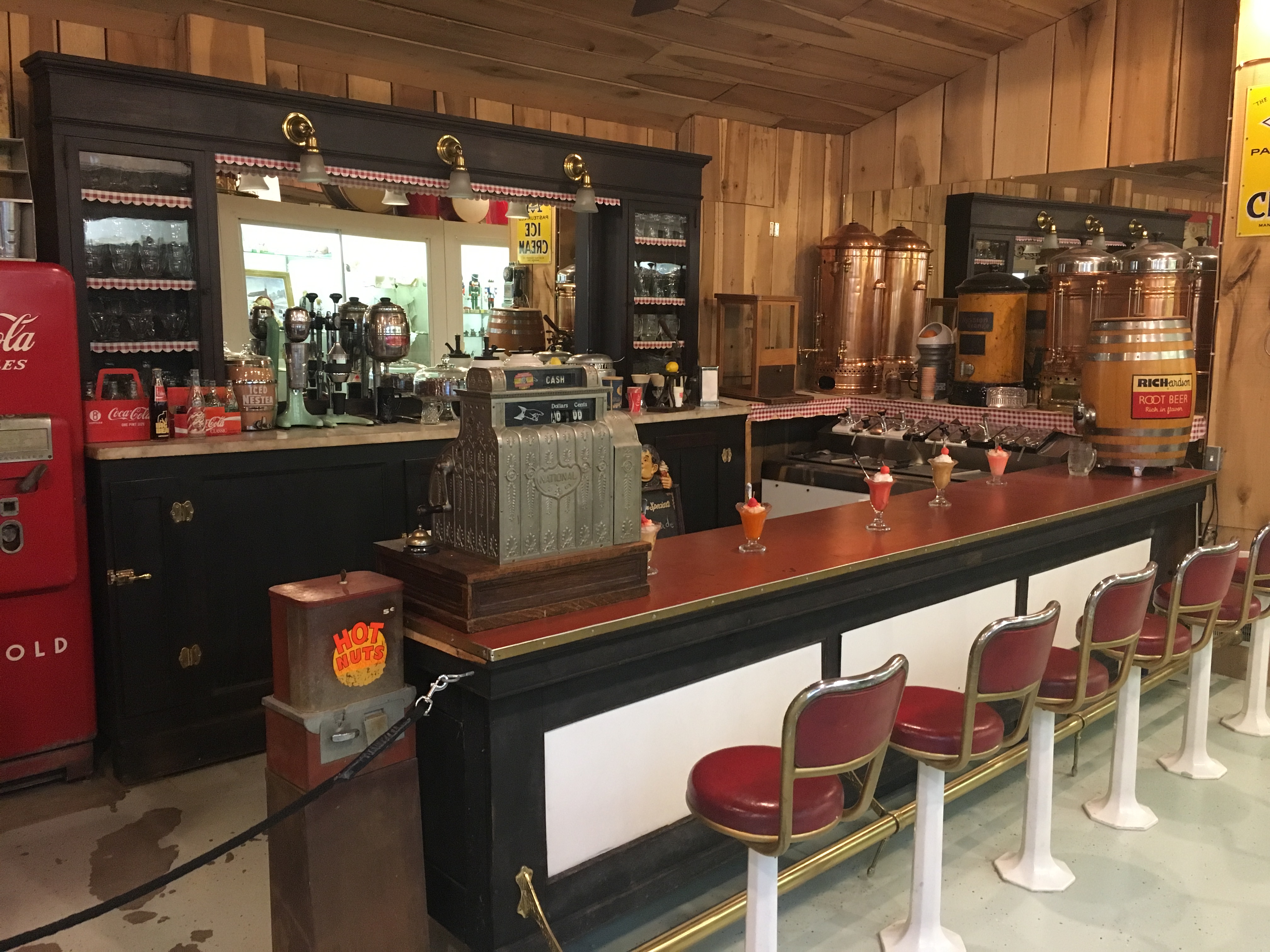 Soda fountains and ice cream parlors such as this were once a major social center in many communities from the 1920s to the 1950s.
