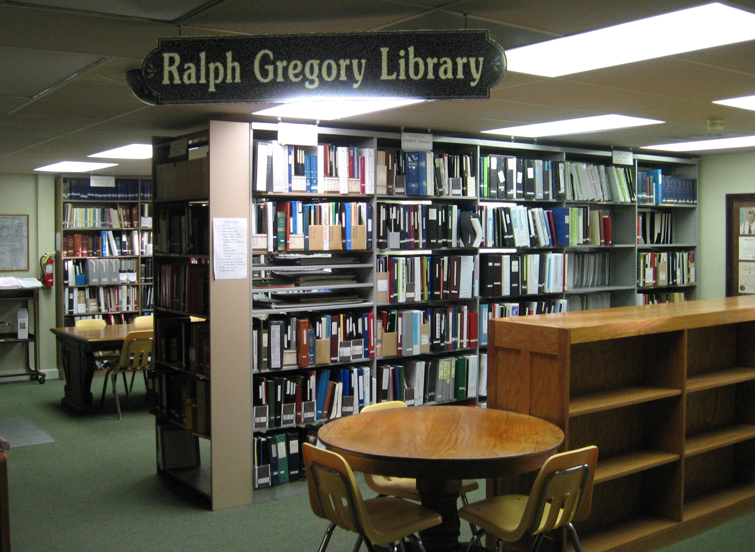 Ralph Gregory Library, located on first level of the museum, is the home of the Four Rivers Genealogical Society. It promotes genealogical research, assists members and others in researching and documenting family histories.