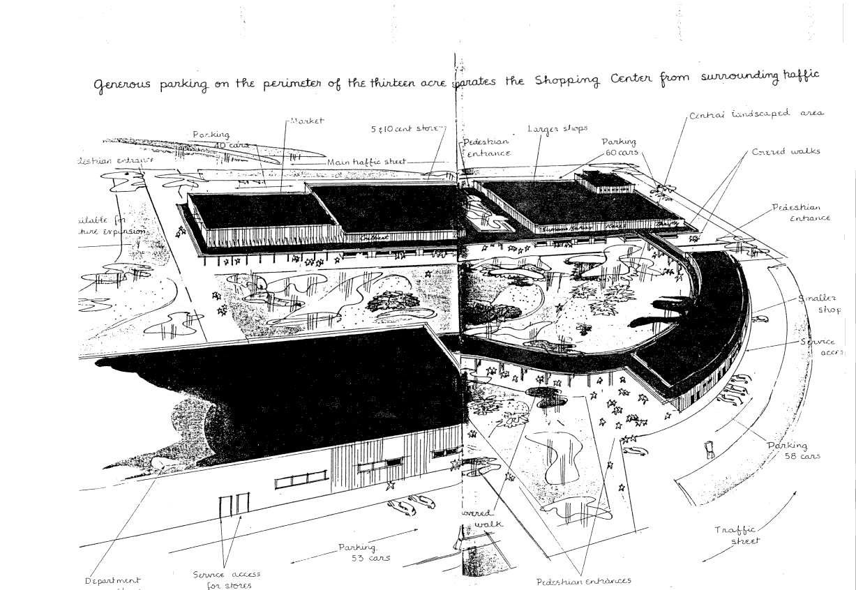 Sketch of the Country's First Shopping Plaza
