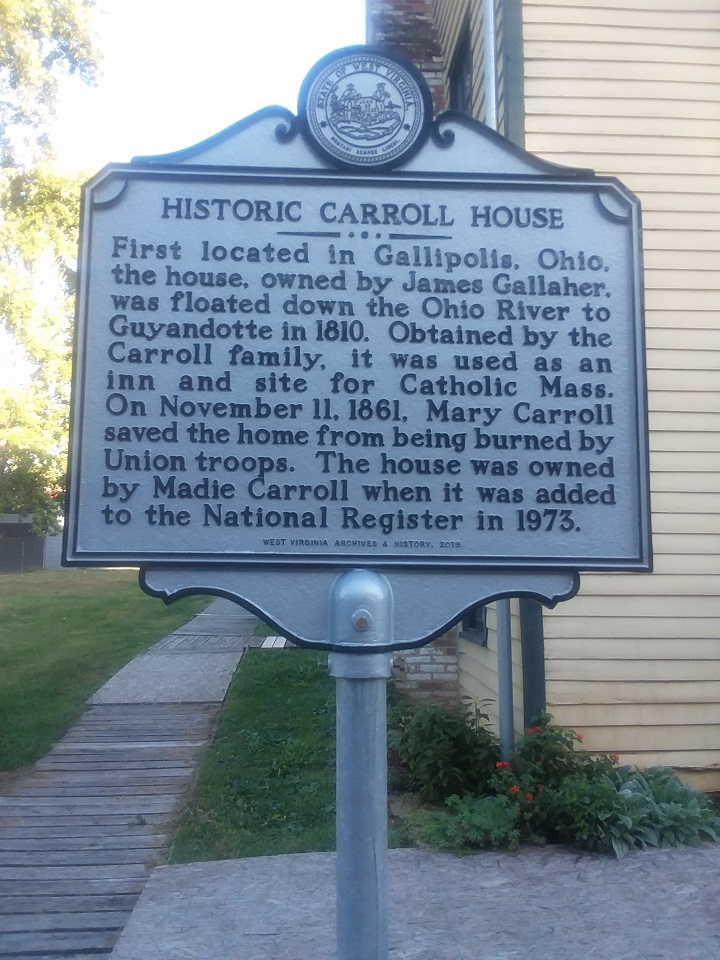 Historical marker at the Madie Carroll House