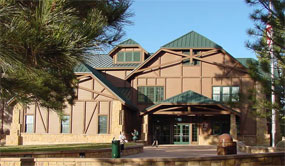 The visitor center includes exhibits about the history of the park as well as information about driving and hiking directions.