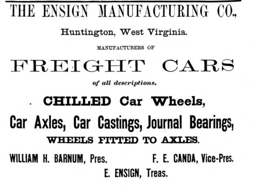 Ad for Ensign Manufacturing from 1882