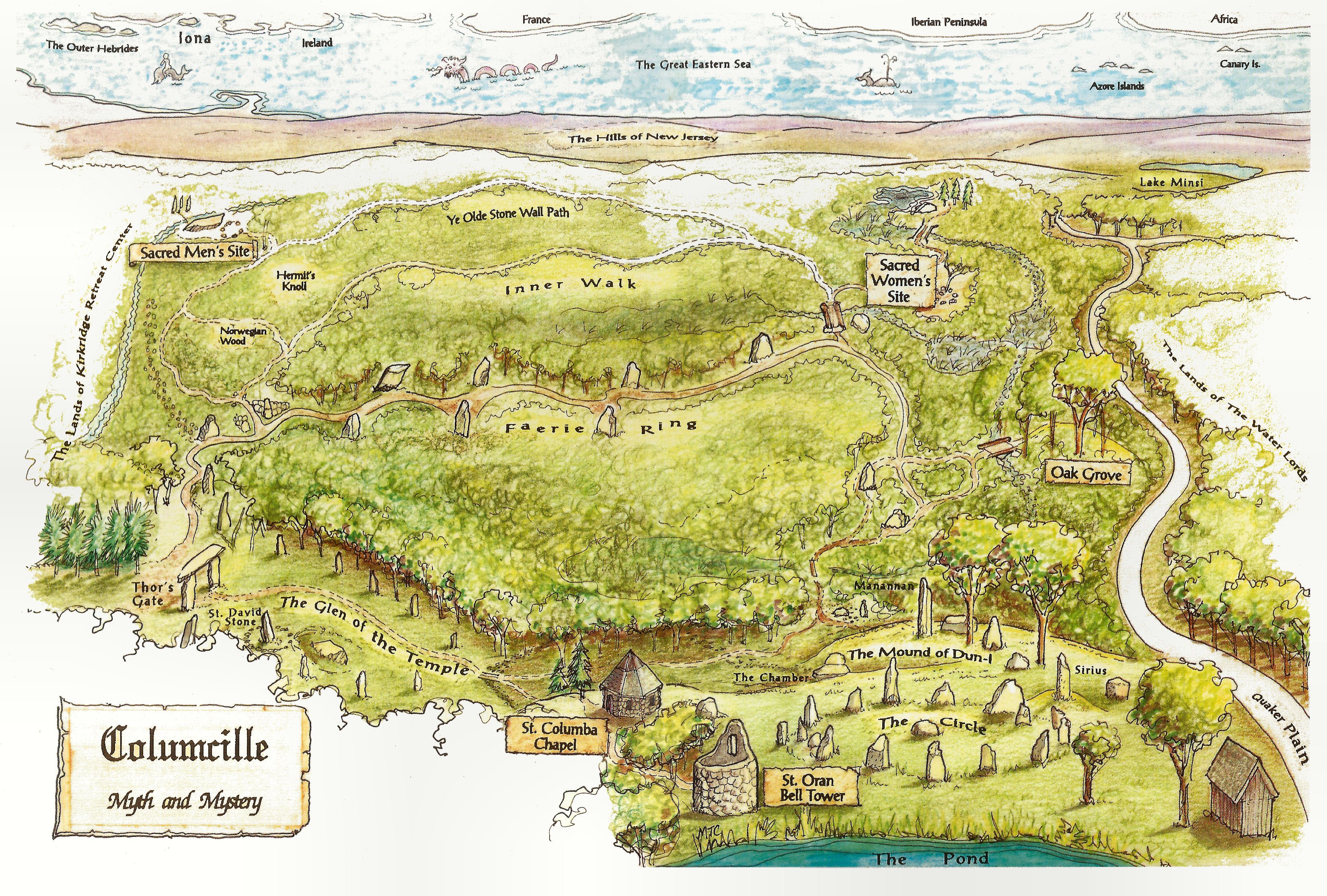 Colored map of Columcille Megalith Park