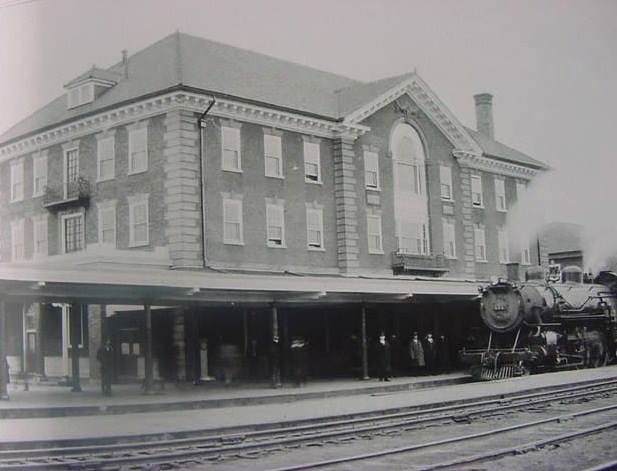 Passenger train at the station in 1923
