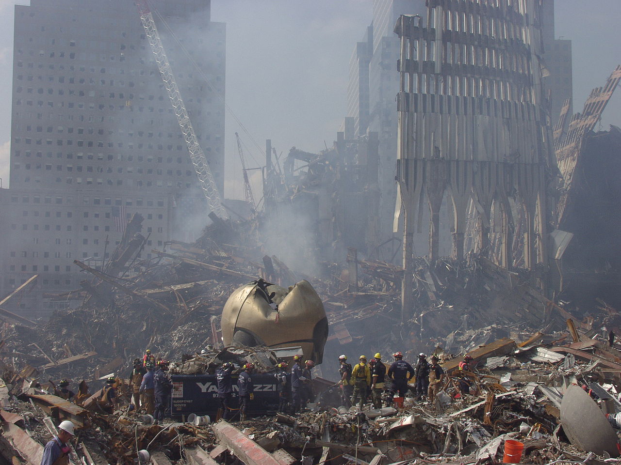 The Sphere was badly damaged by the September 11th attack. Its reconstruction and rededication became a symbol of hope.