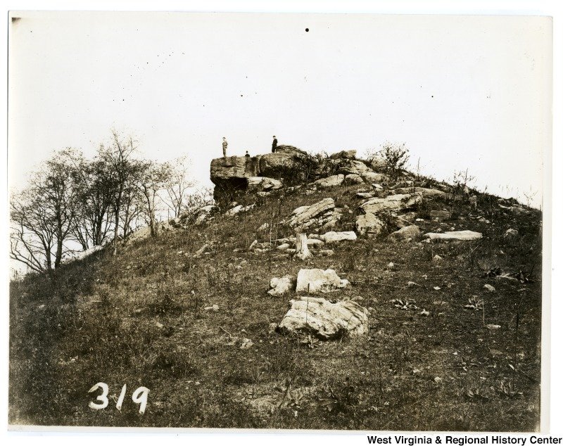 Native American burials being unearthed, taken May 26, 1935. 