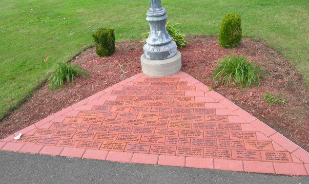 commemorative bricks with the names of local veterans