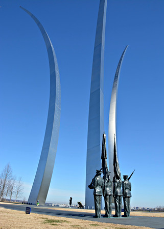 The Memorial with the Runway to Glory and members of the Honor Guard