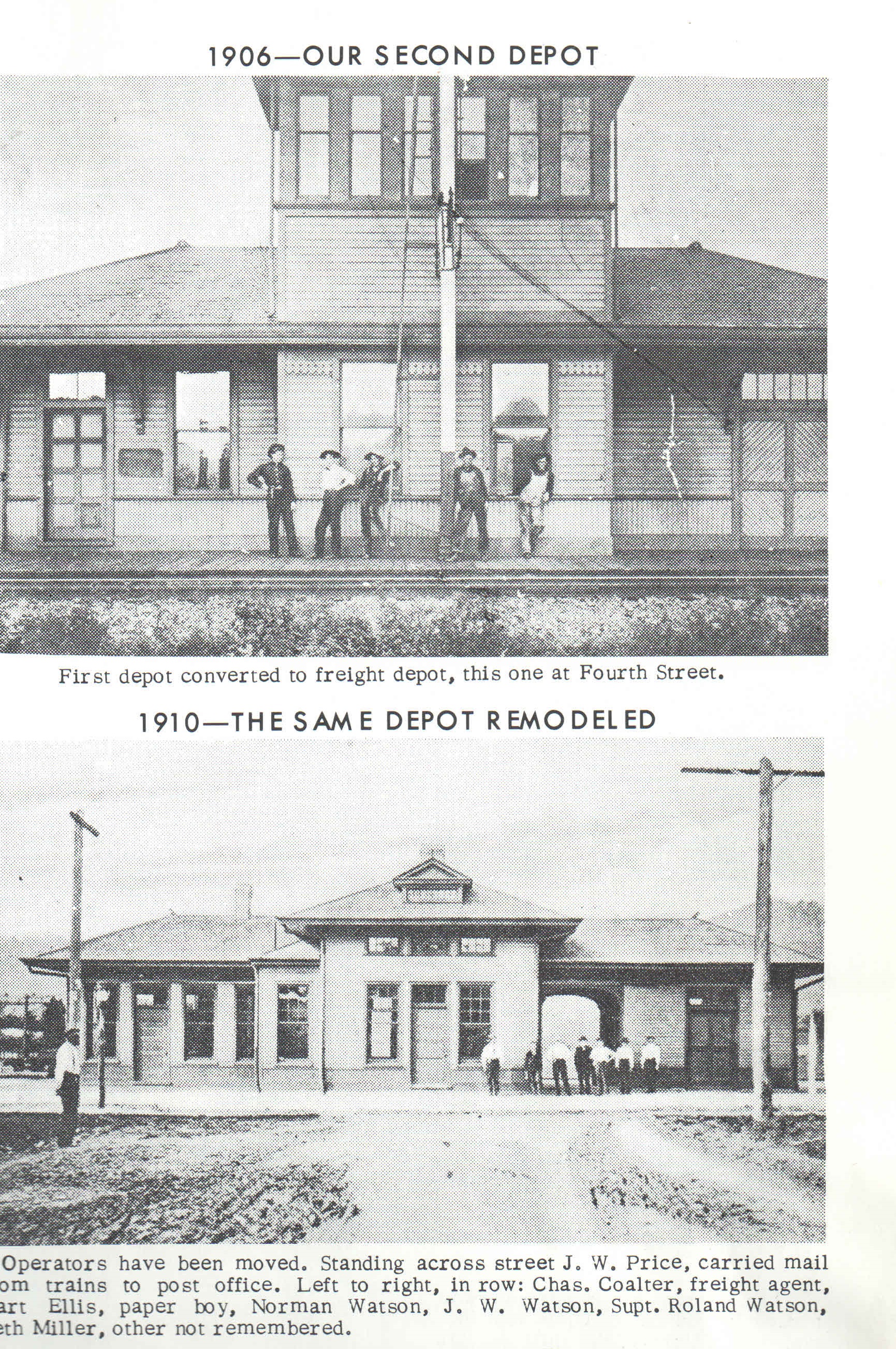 1906 C&O Rail Road Depot Photo courtesy of:  Neil Richardson, President of the St. Albans Historical Society; photo taken from the Dart Ellis' book:  "Coalsmouth which is now St. Albans, WV" in 1977.
