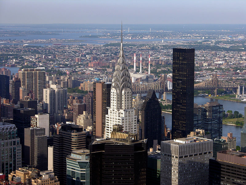 The Chrysler Building as seen from the Empire State Building, the Chrysler's successor as world's tallest building.