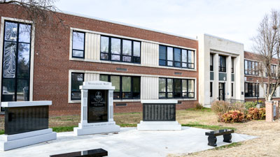 Burley Middle School and monuments