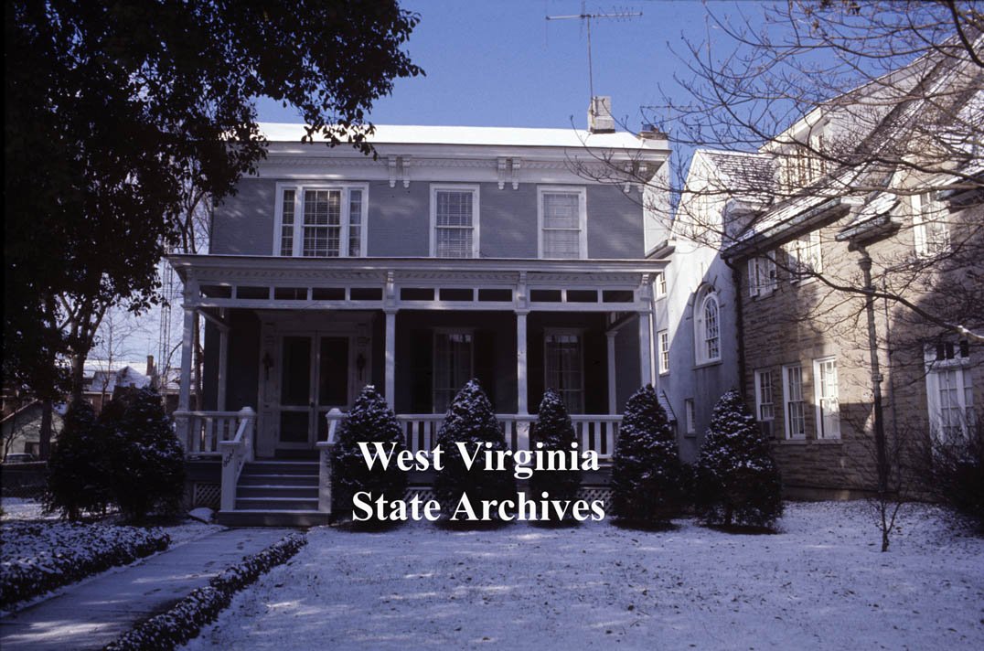 The front of the Augustus Ruffner house as it appeared in December, 1976. Photo courtesy of WV State Archives.