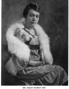 Portrait of Coralie Franklin Cook, sometime after 1899