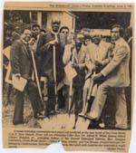 Newspaper clipping from Middletown Press, June 2, 1981 of the ground-breaking of the New Cross Street AME Zion Church