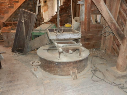 Buhr wheel inside Feagans' Mill
