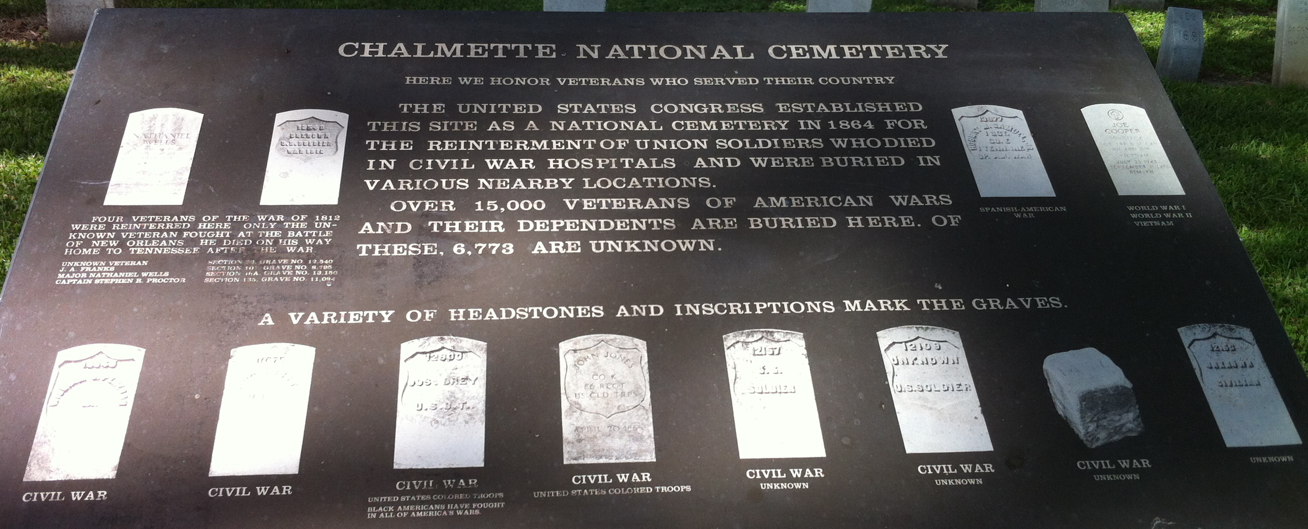 Chalmette Plaque honoring soldiers