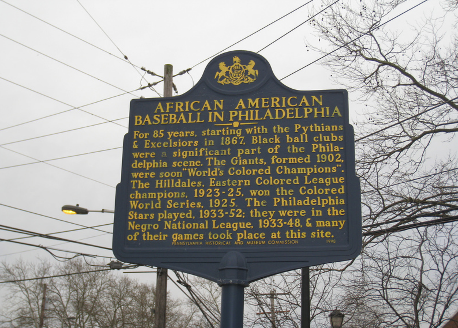  African American Baseball in Philadelphia Marker