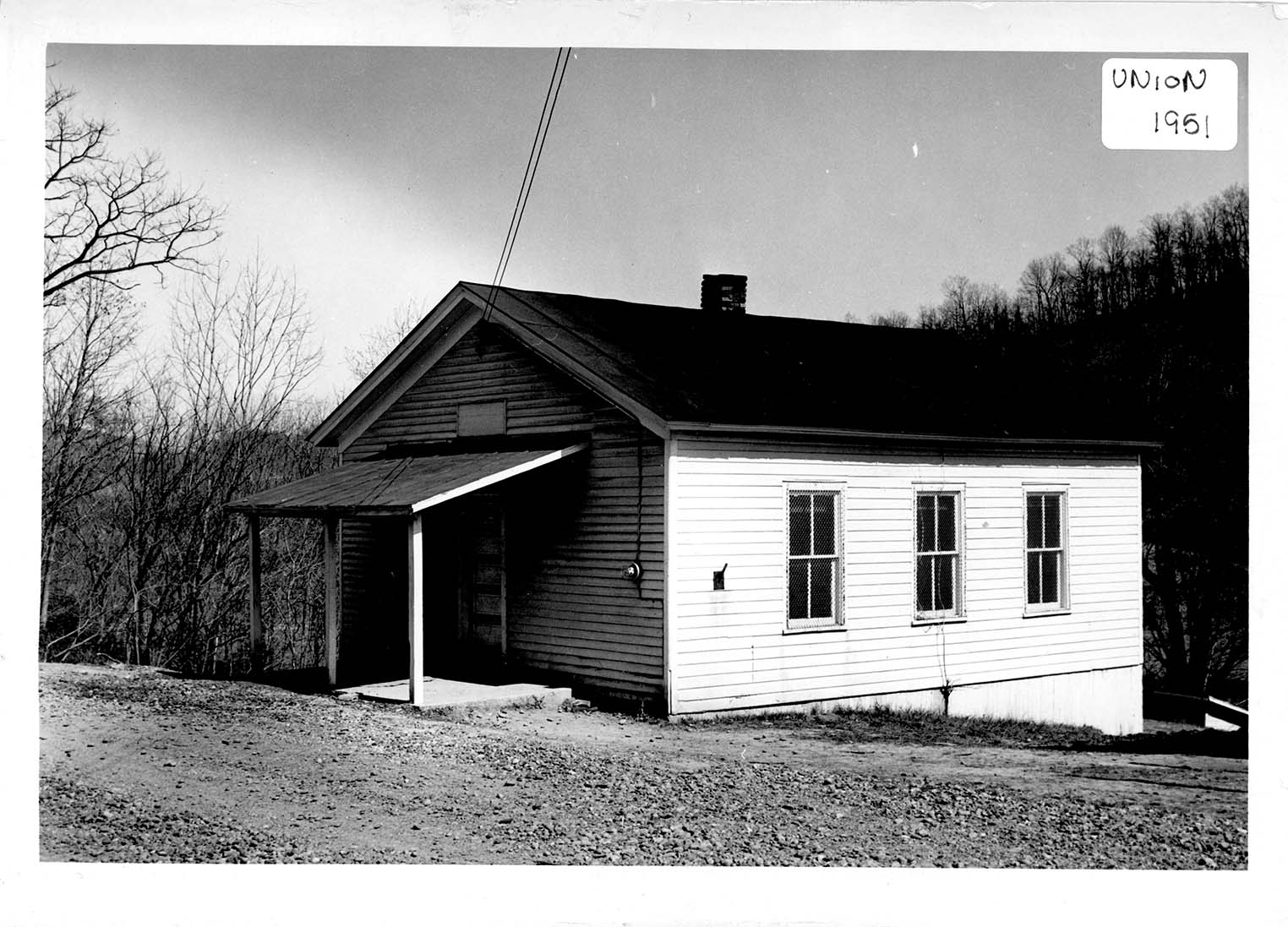 Union School at its original location in Cabell County, likely in the 1950s.