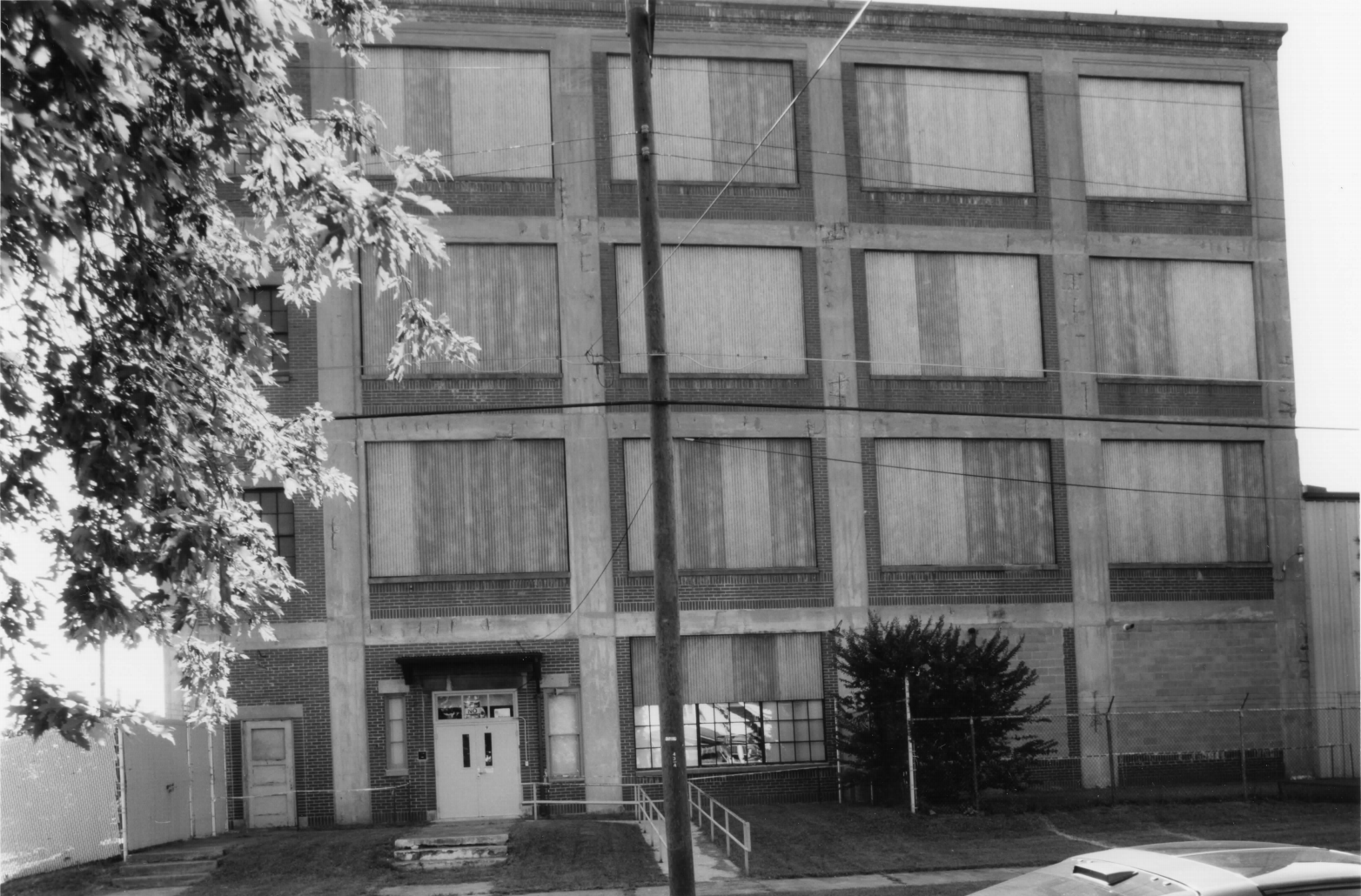The factory's entrance, pictured in 1998