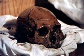 A mans Skull found in the Windover bog site