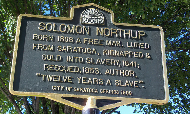 Monument marking the site of Solomon Northup's abduction