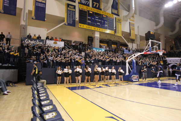 Marquette university’s women’s basketball and volleyball teams compete in this 3,700-seat arena 

Photo:  Al McGuire Center: Official Photo Gallery, Gomarquette, http://www.gomarquette.com/view.gal?id=144181. 