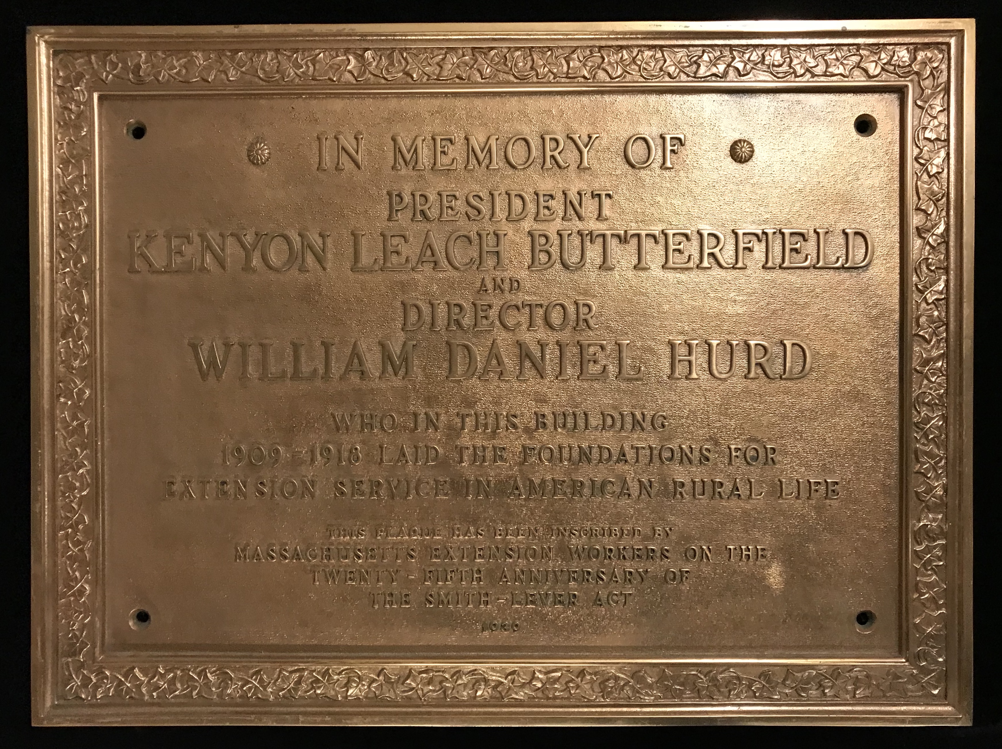 Butterfield & Hurd, plaque, ca. 1939.