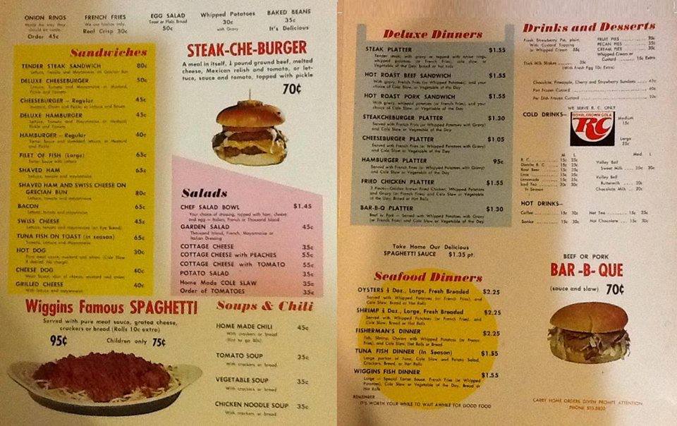 Wiggins menu