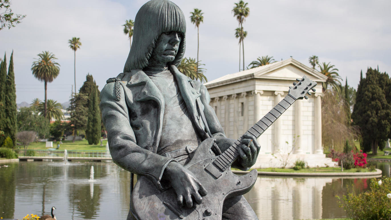 Johnny Ramone's grave, one of the most frequently visited. Photo by Michael Juliano.