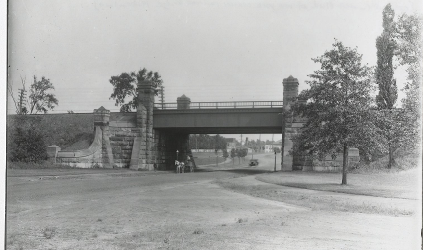 West Boulevard at New York Central Railroad Bridge 1920.